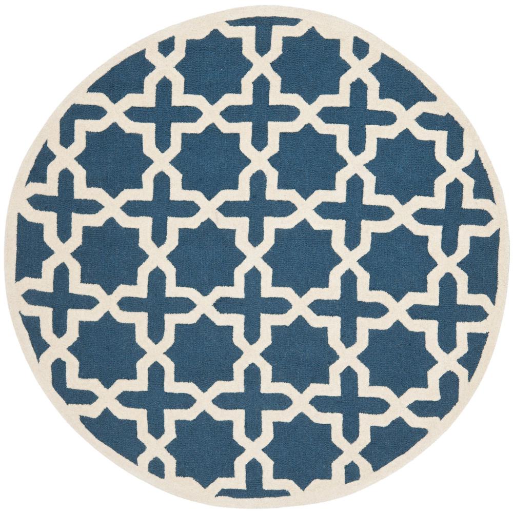 CAMBRIDGE, NAVY BLUE / IVORY, 8' X 8' Round, Area Rug, CAM125G-8R
