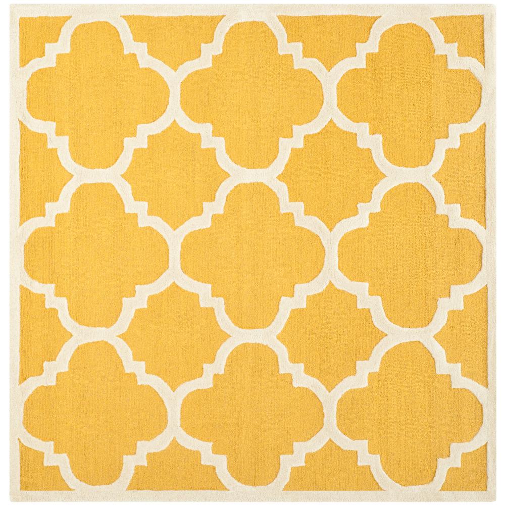 CAMBRIDGE, GOLD / IVORY, 8' X 8' Square, Area Rug, CAM140Q-8SQ
