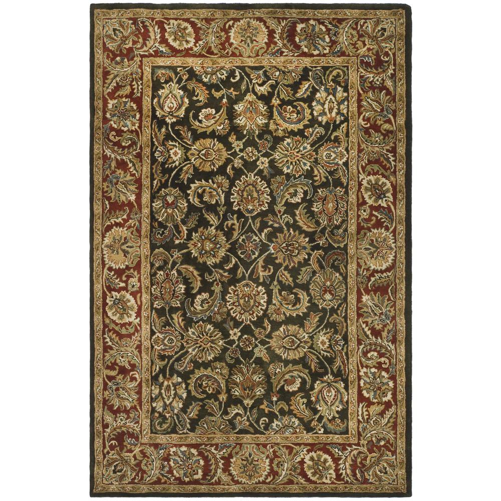 CLASSIC, DARK OLIVE / RED, 7'-6" X 9'-6", Area Rug