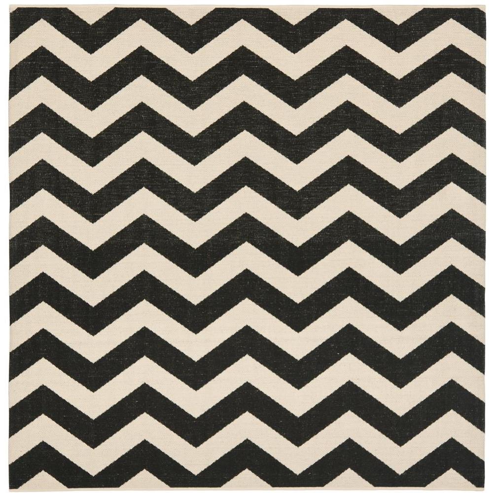 COURTYARD, BLACK / BEIGE, 7'-10" X 7'-10" Square, Area Rug, CY6245-256-8SQ