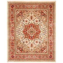 Ivory and Rust Area Rug with Power Loomed Polypropylene Pile and Jute Backing