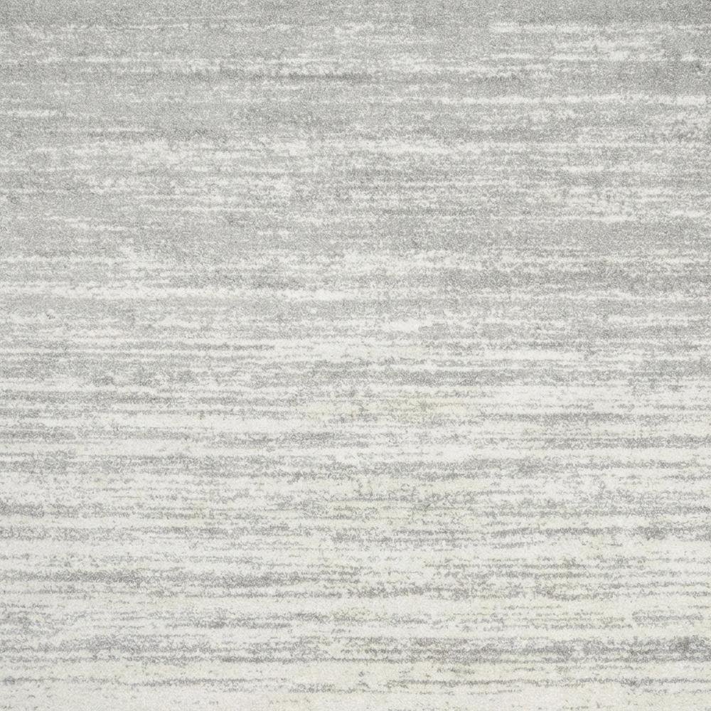 Ivory and Silver Square Area Rug with Power Loomed Polypropylene Pile