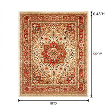 Ivory and Rust Area Rug with Power Loomed Polypropylene Pile and Jute Backing