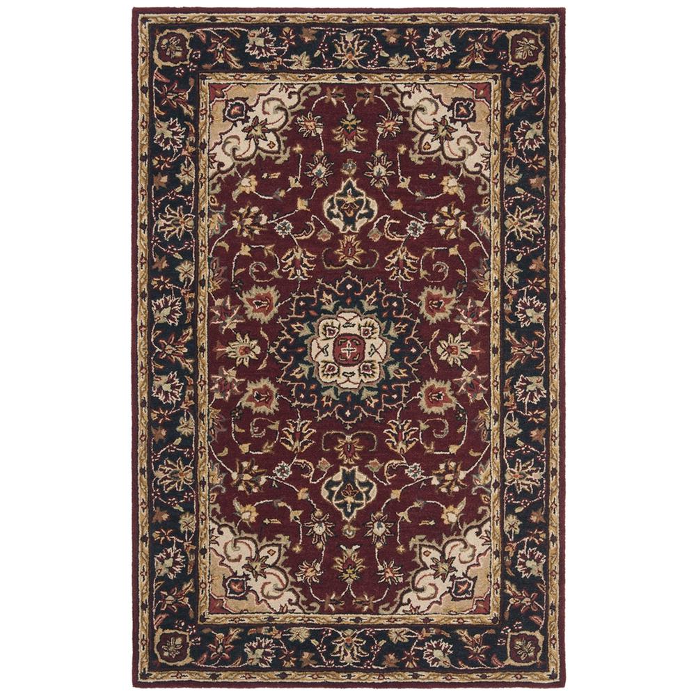 CLASSIC, BURGUNDY / NAVY, 7'-6" X 9'-6", Area Rug