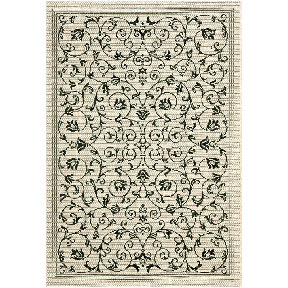 COURTYARD, SAND / BLACK, 9' X 12', Area Rug, CY2098-3901-9