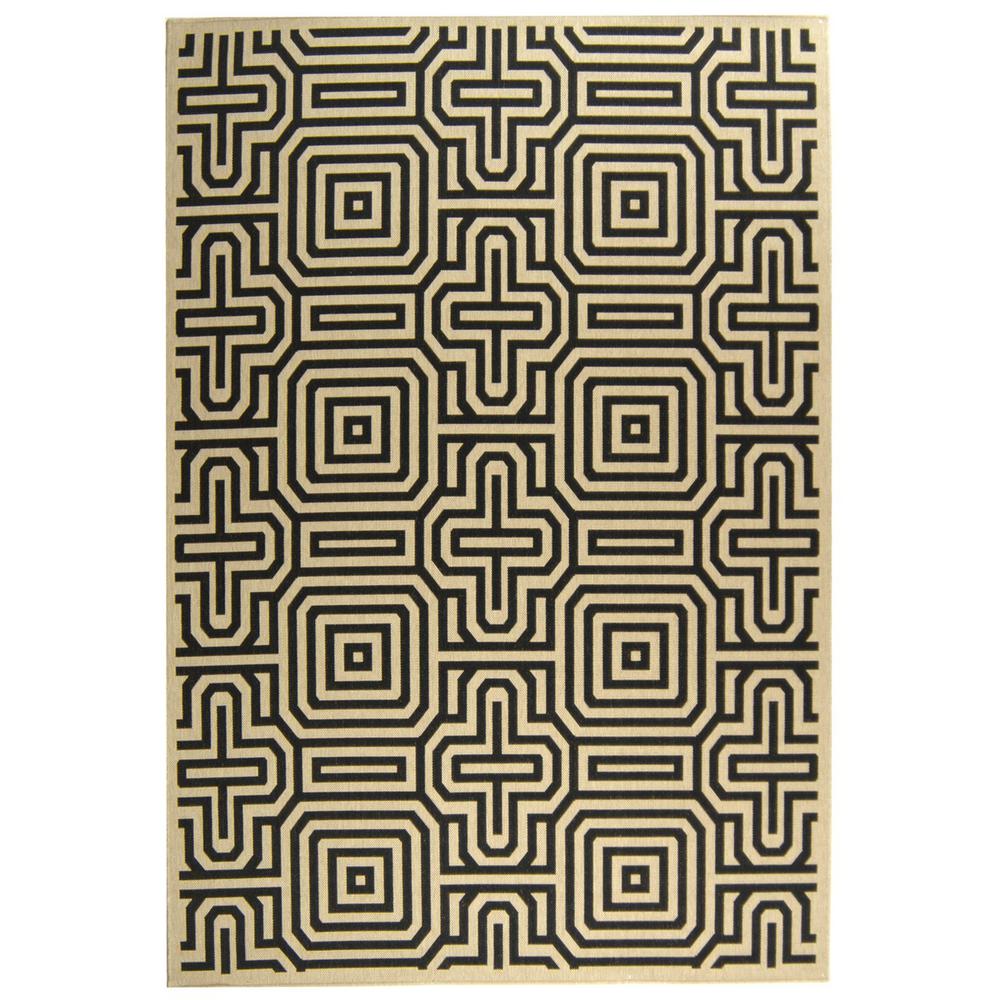 COURTYARD, SAND / BLACK, 2'-3" X 6'-7", Area Rug, CY2962-3901-27