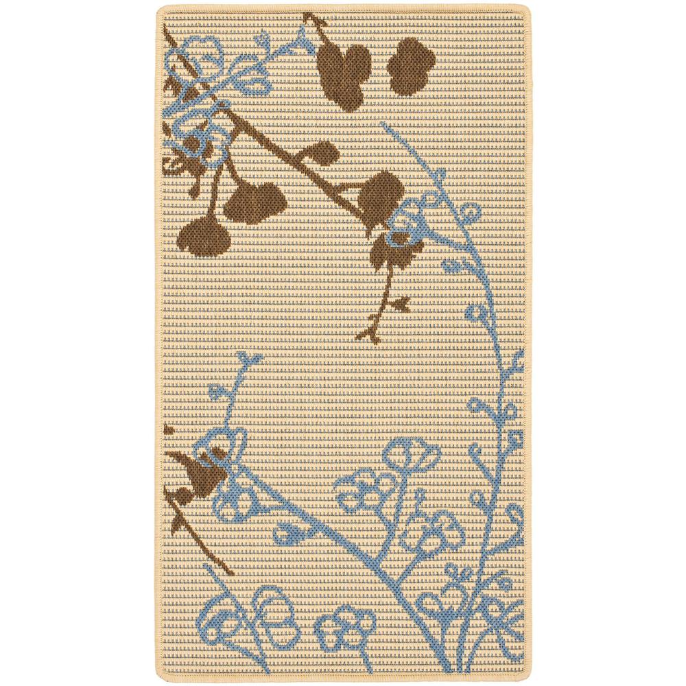 COURTYARD, NATURAL BROWN / BLUE, 6'-7" X 9'-6", Area Rug, CY4038B-6