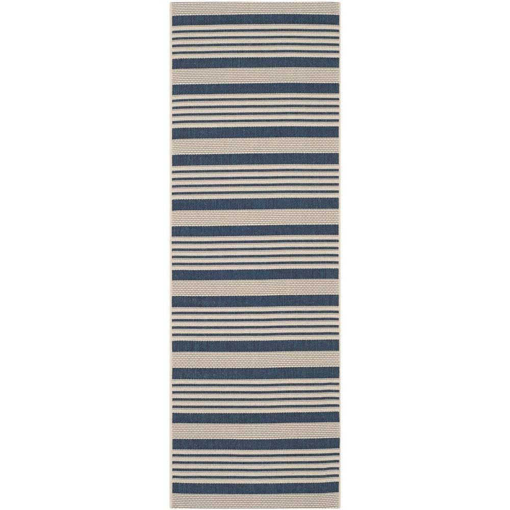 COURTYARD, NAVY / BEIGE, 2'-3" X 8', Area Rug, CY6062-268-28