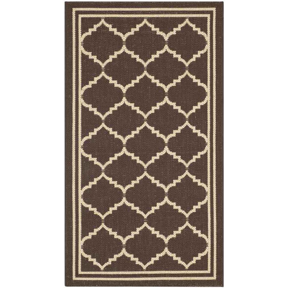 COURTYARD, CHOCOLATE / CREAM, 6'-7" X 9'-6", Area Rug, CY6889-204-6