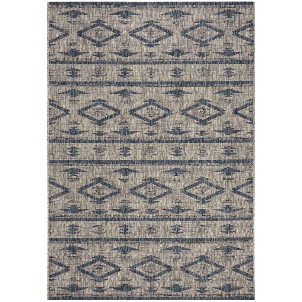 COURTYARD, GREY / NAVY, 6'-7" X 9'-6", Area Rug, CY8863-36812-6