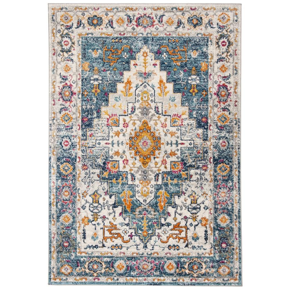 MADISON, TURQUOISE / IVORY, 6' X 9', Area Rug
