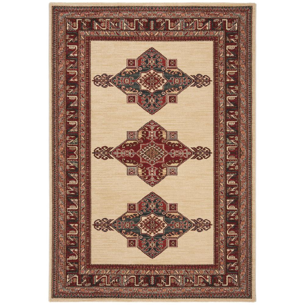 MAHAL, CREME / RED, 6'-7" X 6'-7" Square, Area Rug, MAH628A-7SQ
