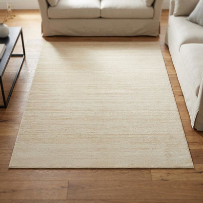 Cream and champagne area rug with polypropylene pile, power loomed