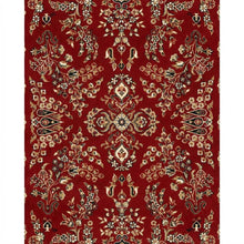 Red and Black Area Rug with Power Loomed Construction and Jute Backing