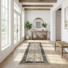 Light Beige / Anthracite Area Rug with Power Loomed Polypropylene Construction