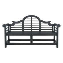 Dark Slate Grey Acacia Bench with Galvanized Steel Frame for Outdoor Use