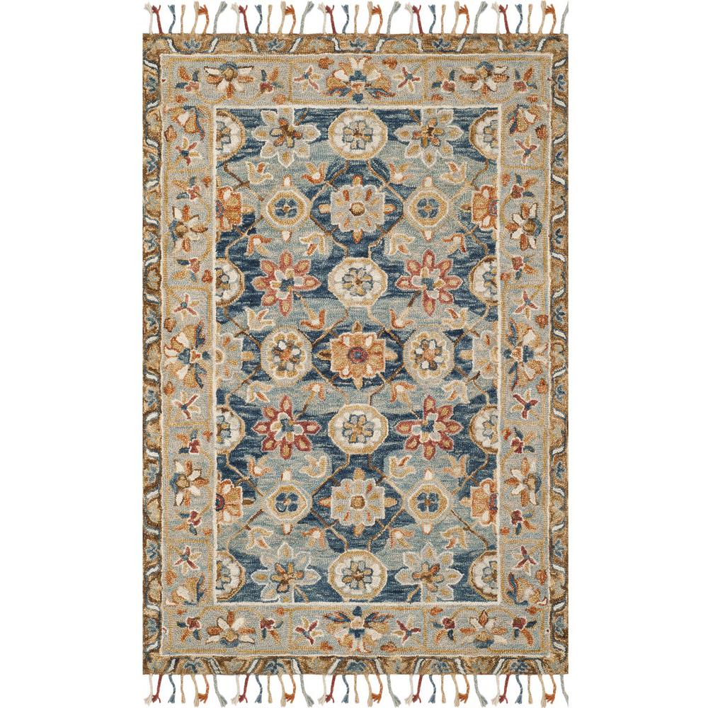 ASPEN, GREY / NAVY, 6' X 9', Area Rug