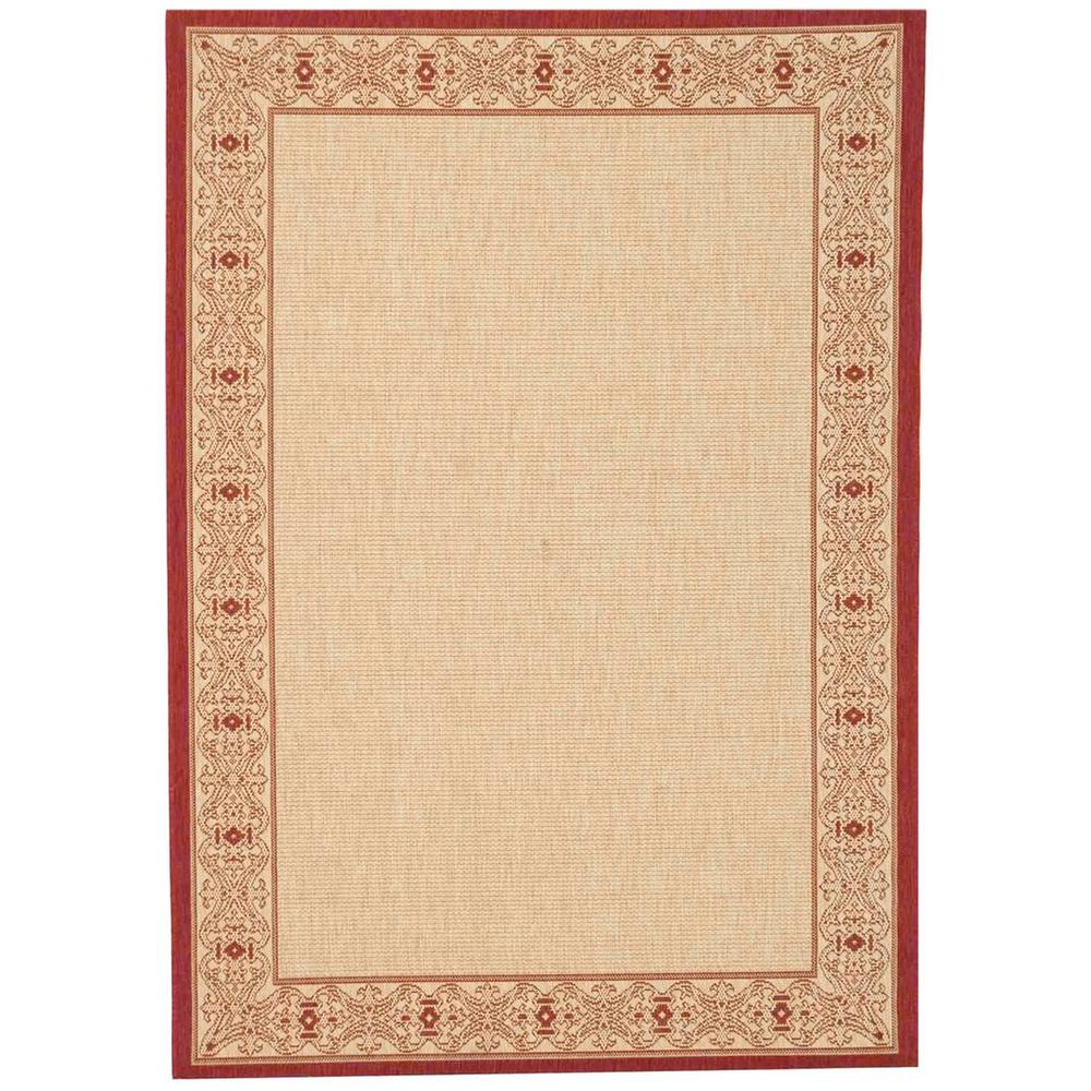 COURTYARD, NATURAL / RED, 5'-3" X 7'-7", Area Rug, CY2099-3701-5
