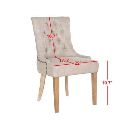 ABBY 19''H TUFTED SIDE CHAIRS (SET OF 2) - BRASS NAIL HEADS