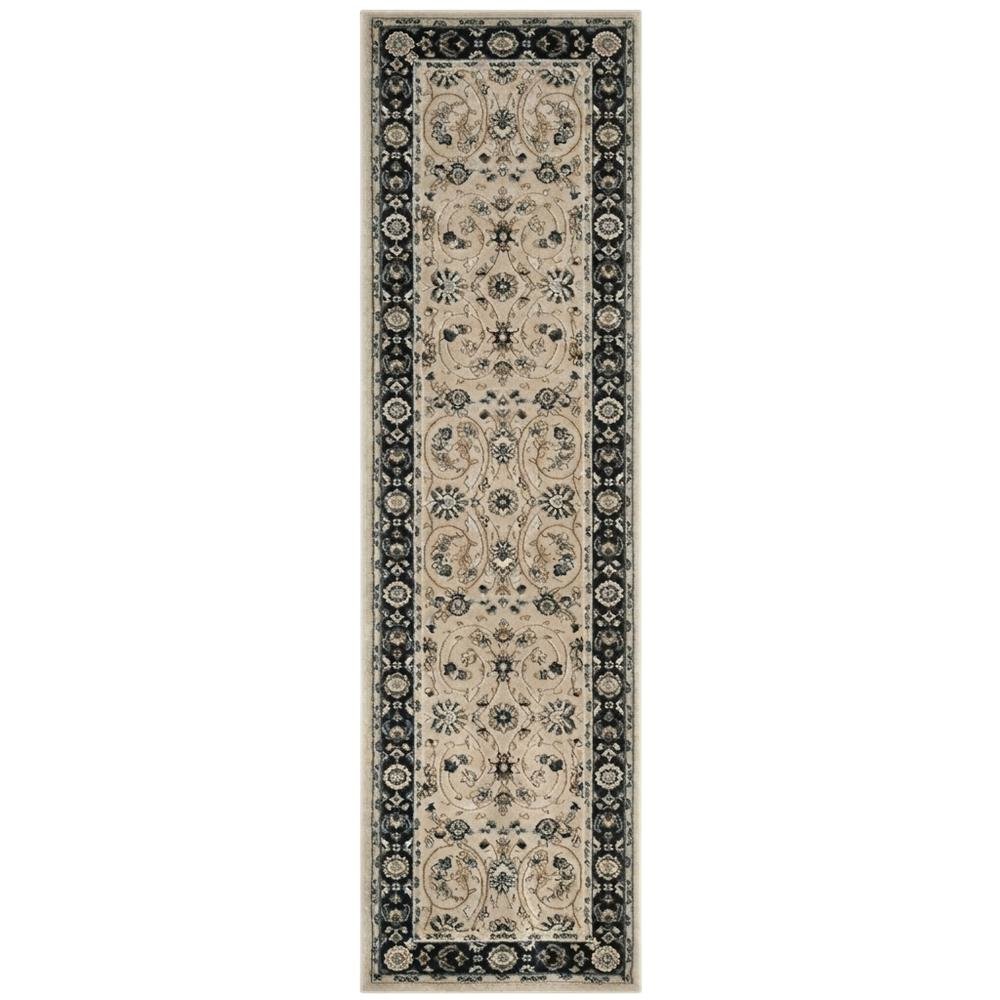 Light Beige / Anthracite Area Rug with Power Loomed Polypropylene Construction