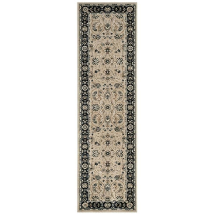 Light Beige / Anthracite Area Rug with Power Loomed Polypropylene Construction