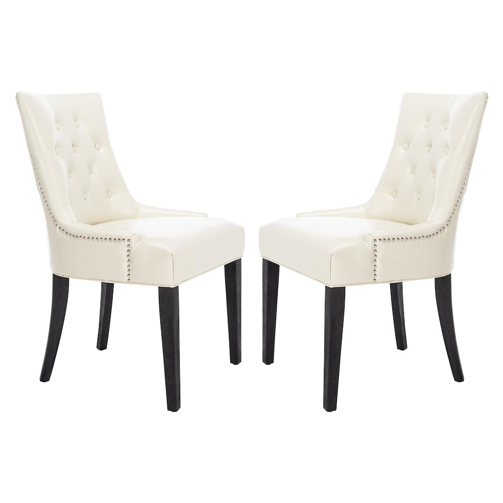 ABBY 19''H TUFTED SIDE CHAIRS (SET OF 2) - SILVER NAIL HEADS, MCR4701B-SET2
