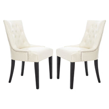 ABBY 19''H TUFTED SIDE CHAIRS (SET OF 2) - SILVER NAIL HEADS, MCR4701B-SET2
