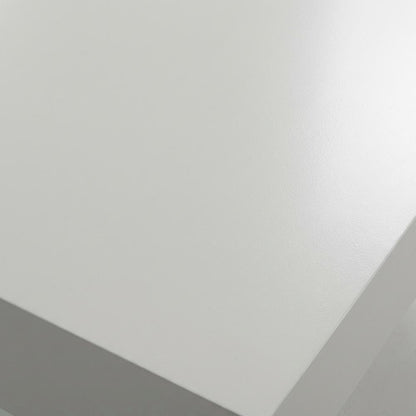 Modern white glass top coffee table with clear glass legs and sturdy MDF frame