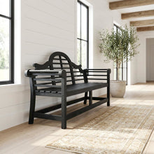 Dark Slate Grey Acacia Bench with Galvanized Steel Frame for Outdoor Use