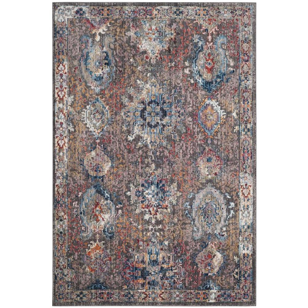 BRISTOL, DARK GREY / BLUE, 7' X 7' Square, Area Rug