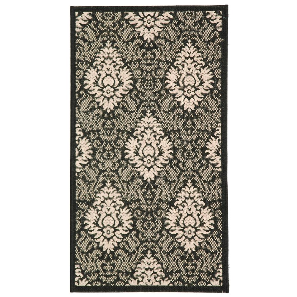 COURTYARD, BLACK / SAND, 5'-3" X 5'-3" Round, Area Rug, CY2714-3908-5R