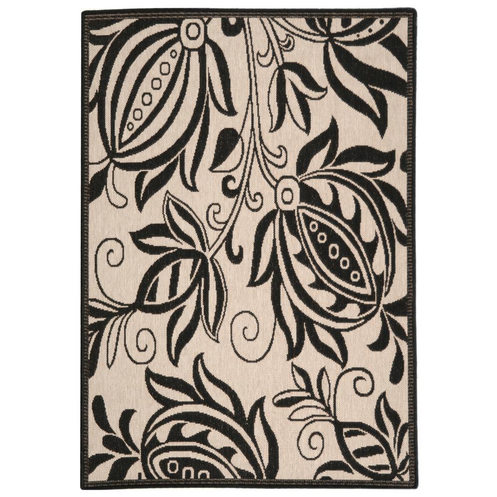 COURTYARD, SAND / BLACK, 4' X 5'-7", Area Rug, CY2961-3901-4