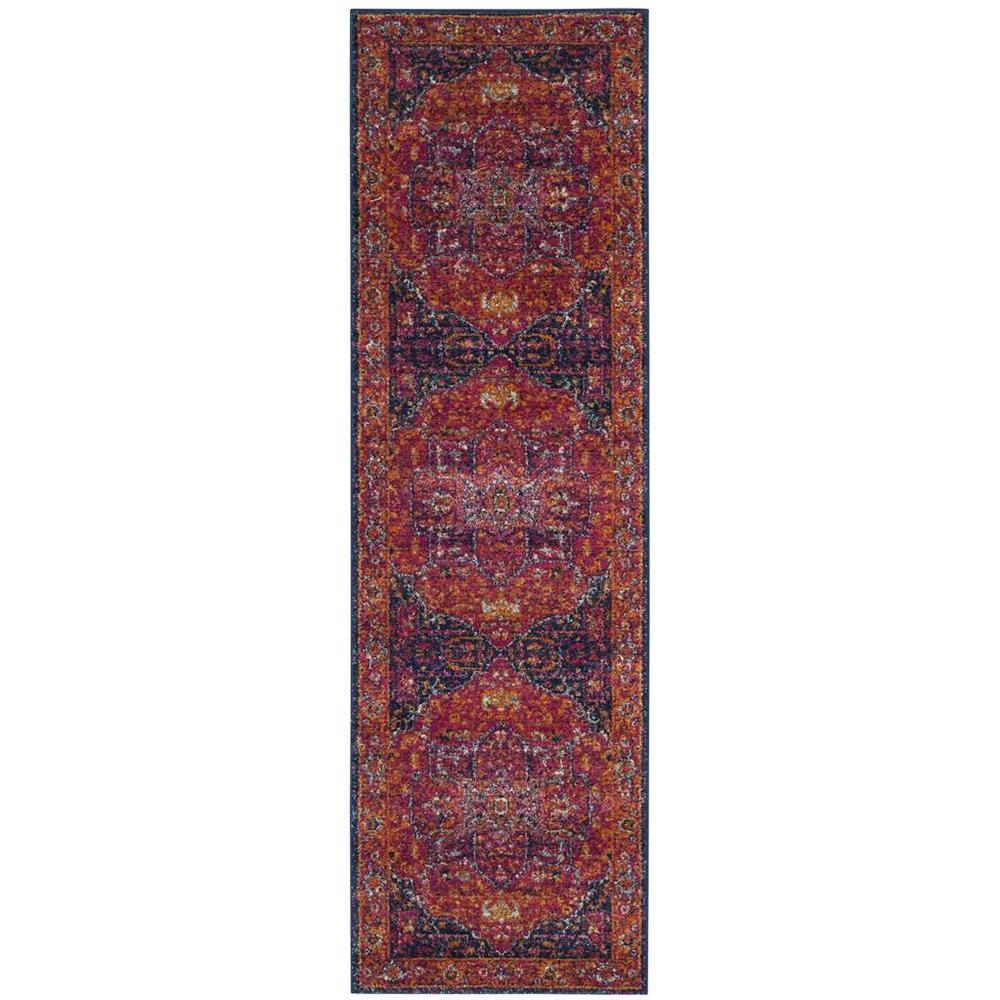 EVOKE, FUCHSIA / ORANGE, 2'-2" X 7', Area Rug