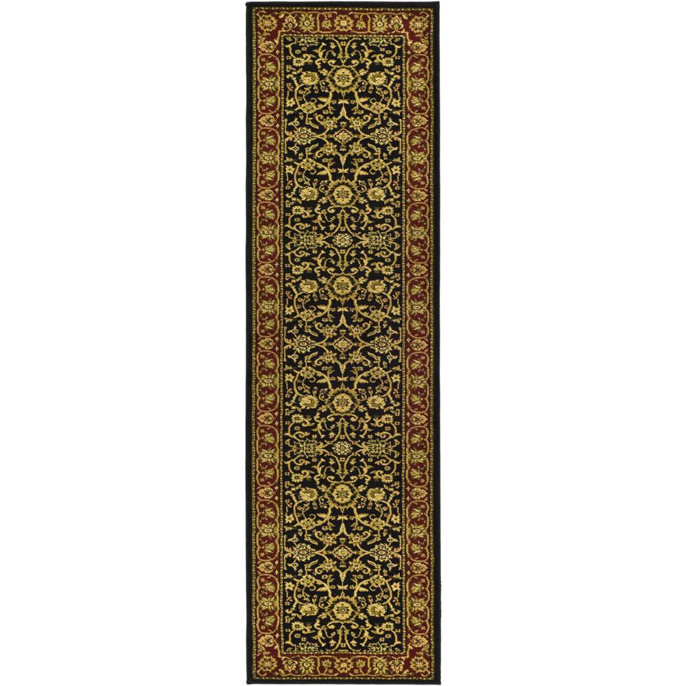 LYNDHURST, BLACK / RED, 2'-3" X 8', Area Rug