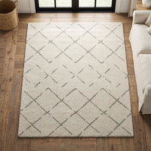 Ivory/Beige Area Rug with Power Loomed Large Rectangle Design for Living Room