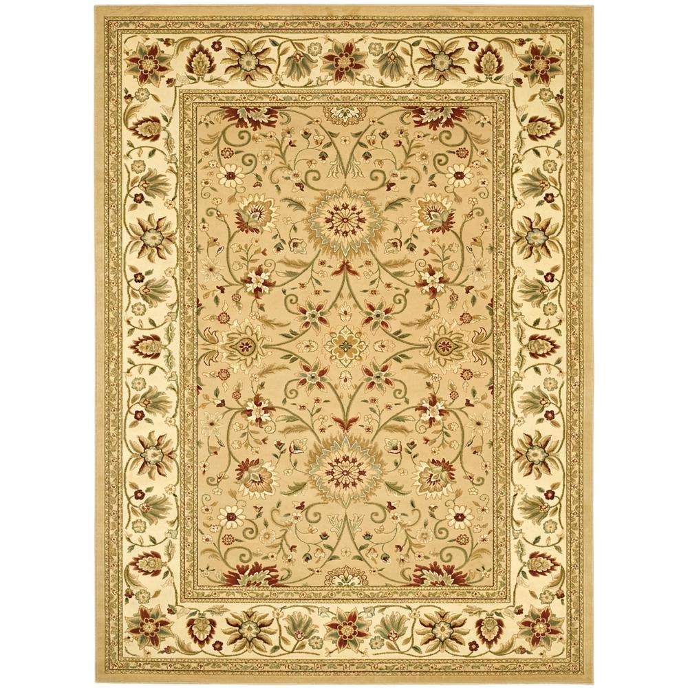 Beige Ivory Area Rug with Power Loomed Polypropylene Pile and Jute Backing