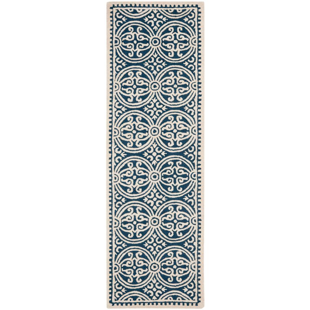 CAMBRIDGE, NAVY BLUE / IVORY, 2'-6" X 4', Area Rug, CAM123G-24
