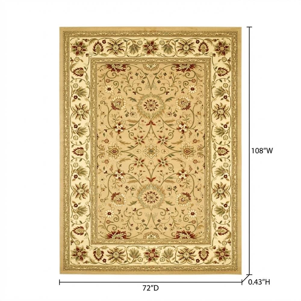 Beige Ivory Area Rug with Power Loomed Polypropylene Pile and Jute Backing
