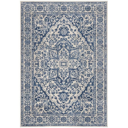 Navy and Light Grey Area Rug, Power Loomed Construction, Jute Backing, Rectangle