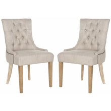 ABBY 19''H TUFTED SIDE CHAIRS (SET OF 2) - BRASS NAIL HEADS