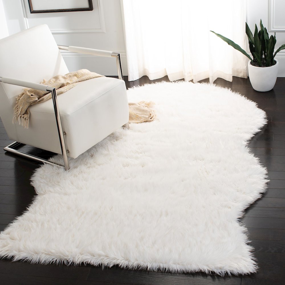 FAUX SHEEP SKIN, IVORY, 4' X 6', Area Rug, FSS115A-4