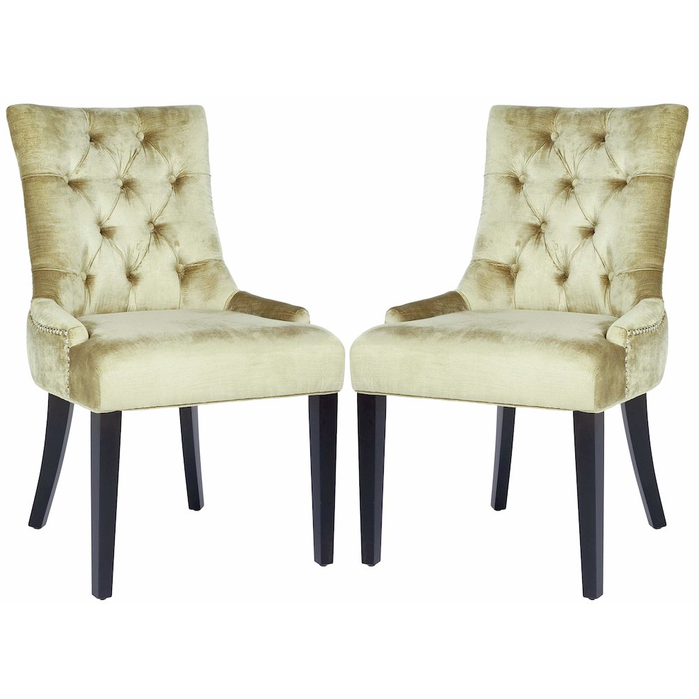 ABBY 19''H TUFTED SIDE CHAIRS (SET OF 2) - SILVER NAIL HEADS, MCR4701E-SET2