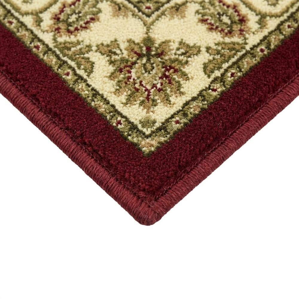 Red / Ivory Area Rug with Jute Backing & Power Loomed Construction, 2'-3" x 6'