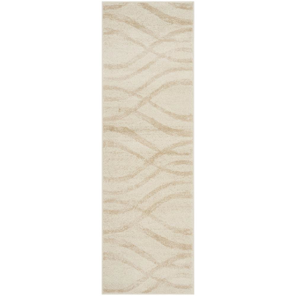 Cream and Champagne Area Rug, Power Loomed, Plush Polypropylene Pile