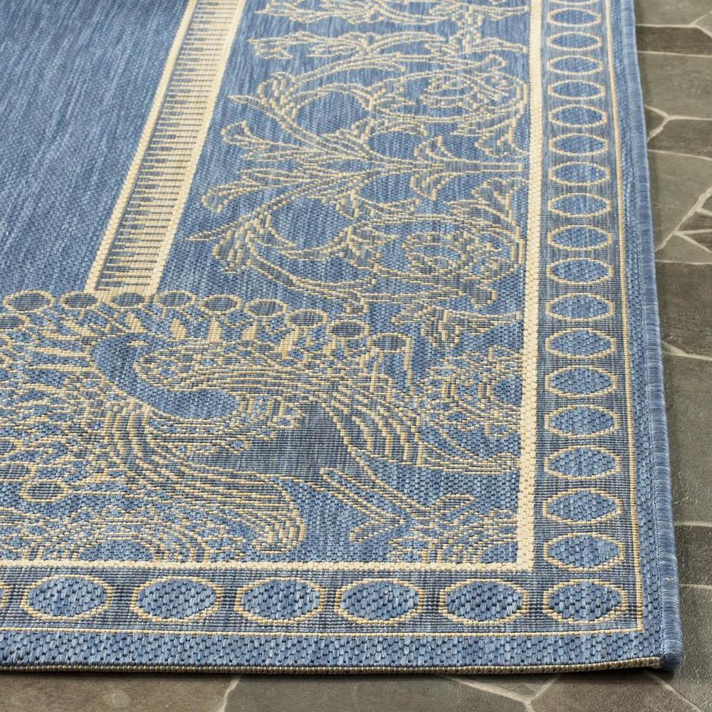 COURTYARD, BLUE / NATURAL, 5'-3" X 5'-3" Round, Area Rug, CY2965-3103-5R