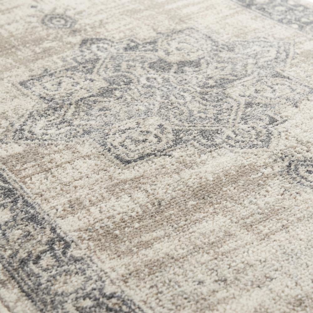 Cream and Grey Area Rug with Jute Backing and Power Loomed Construction, Runner