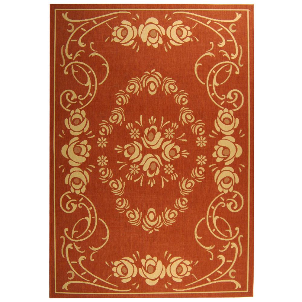 COURTYARD, TERRACOTTA / NATURAL, 9' X 12', Area Rug, CY1893-3202-9