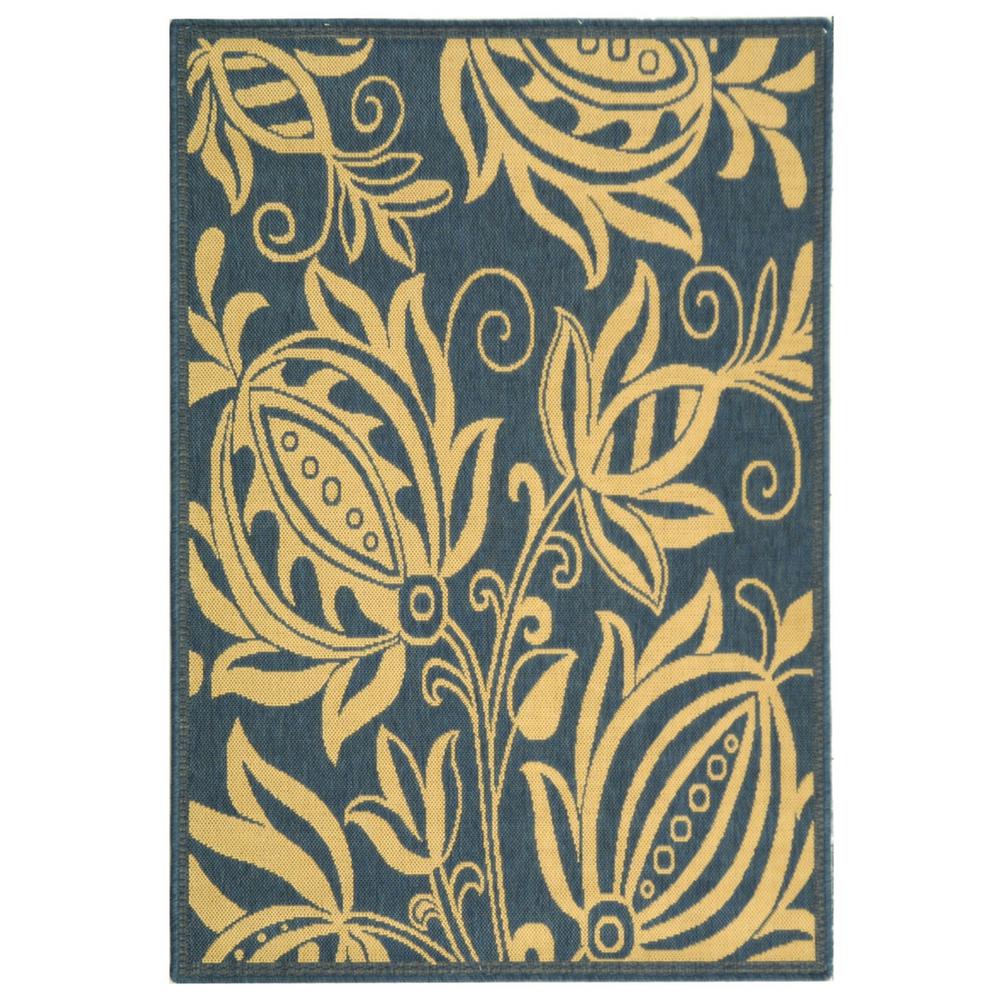 COURTYARD, BLUE / NATURAL, 6'-7" X 9'-6", Area Rug, CY2961-3103-6