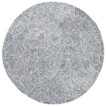 Abstract, BLUE, 6' X 6' Round, Area Rug, ABT763M-6R