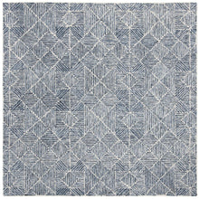 Abstract, BLUE, 6' X 6' Square, Area Rug, ABT763M-6SQ
